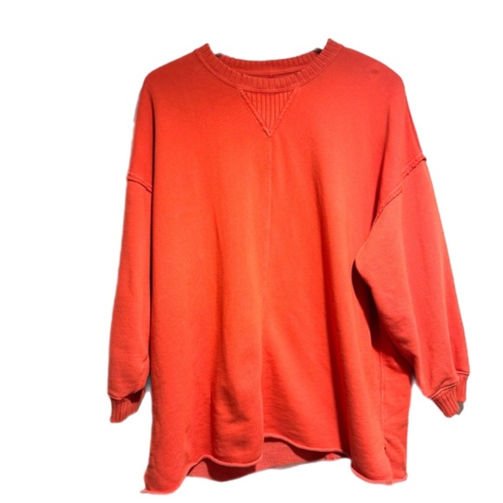 Aerie Coral Crew Neck Oversized Sweater